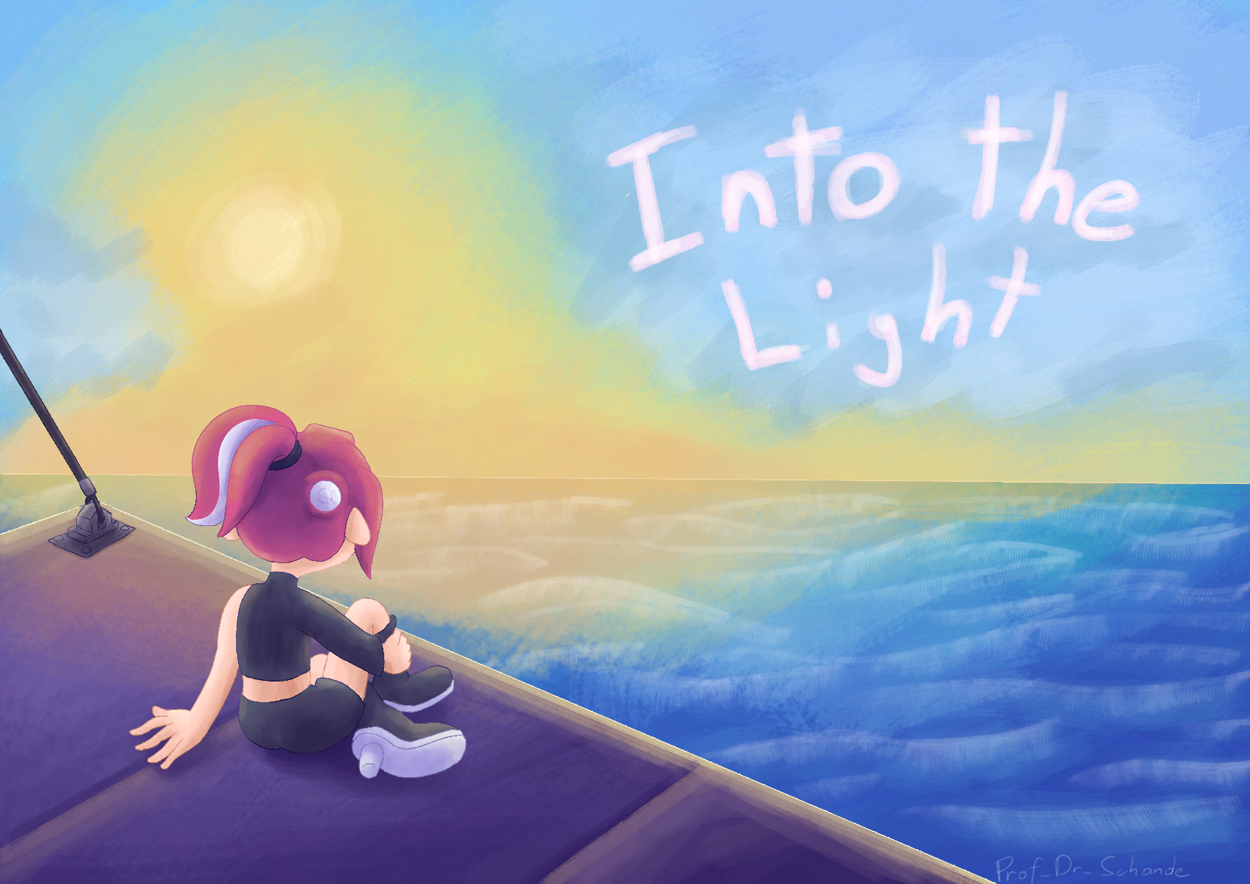 fanart to the ending of Splatoon 2's DLC Octo Expansion