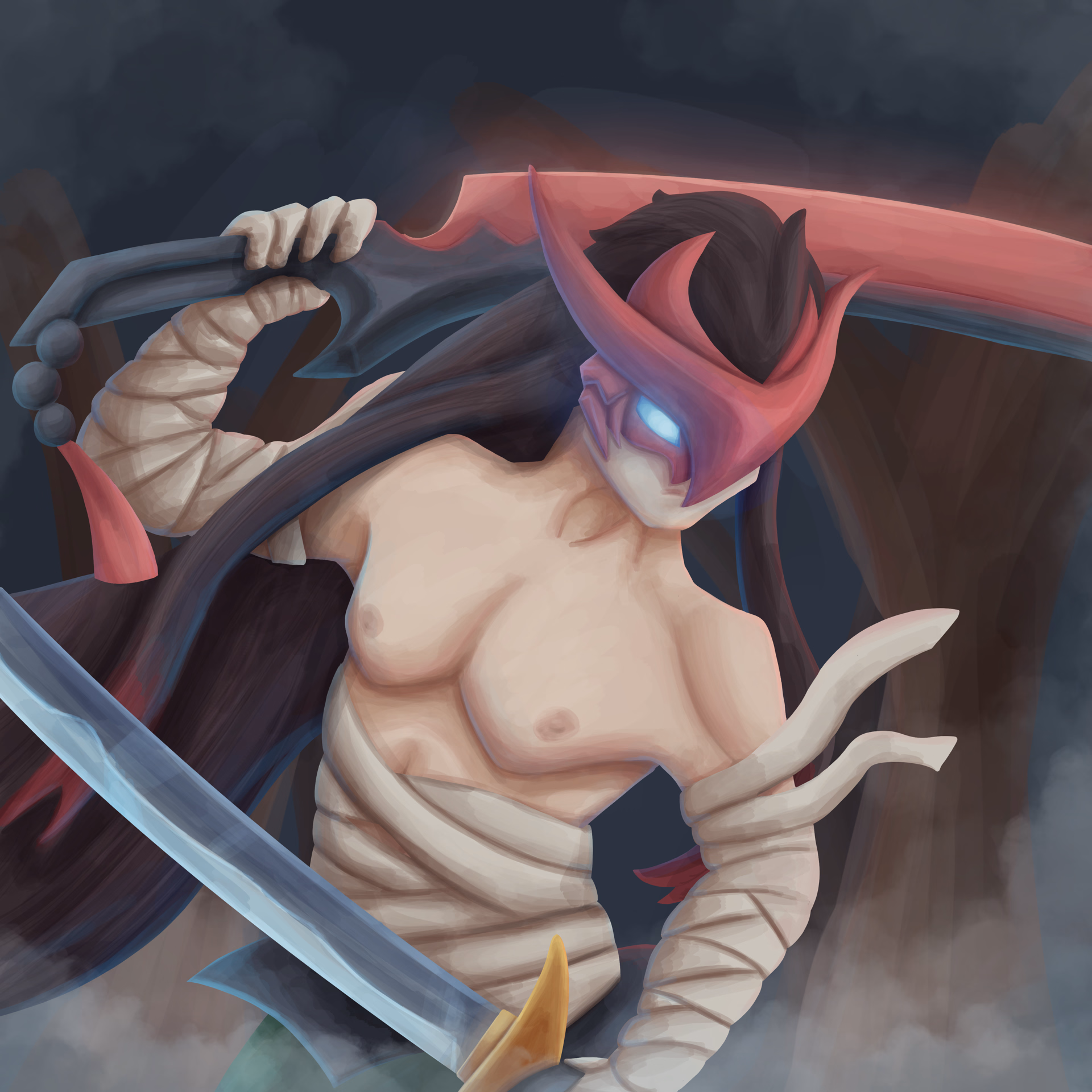 Illustraion of the character Yone from the game League of Legends