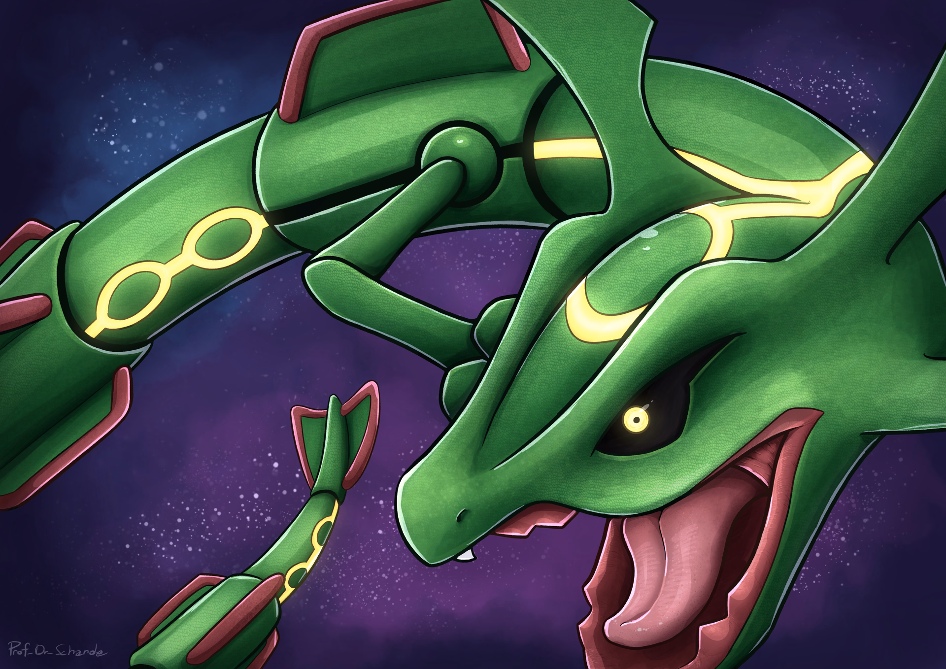 fanart of the Pokemon Rayquaza
