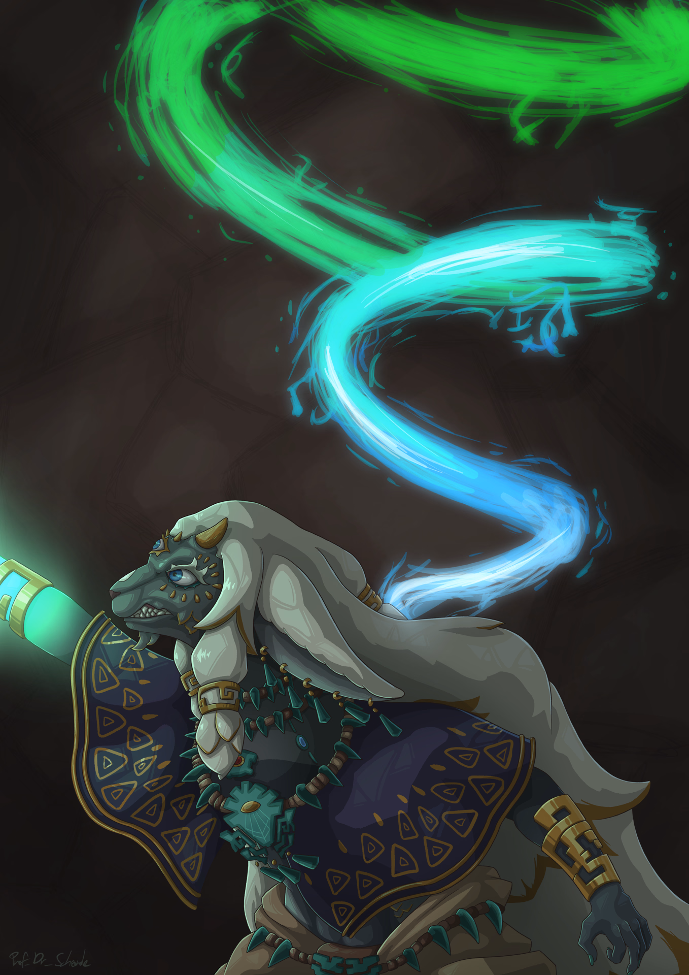 Fanart of Rauru, from the game The Legend of Zelda: Tears of the Kingdom