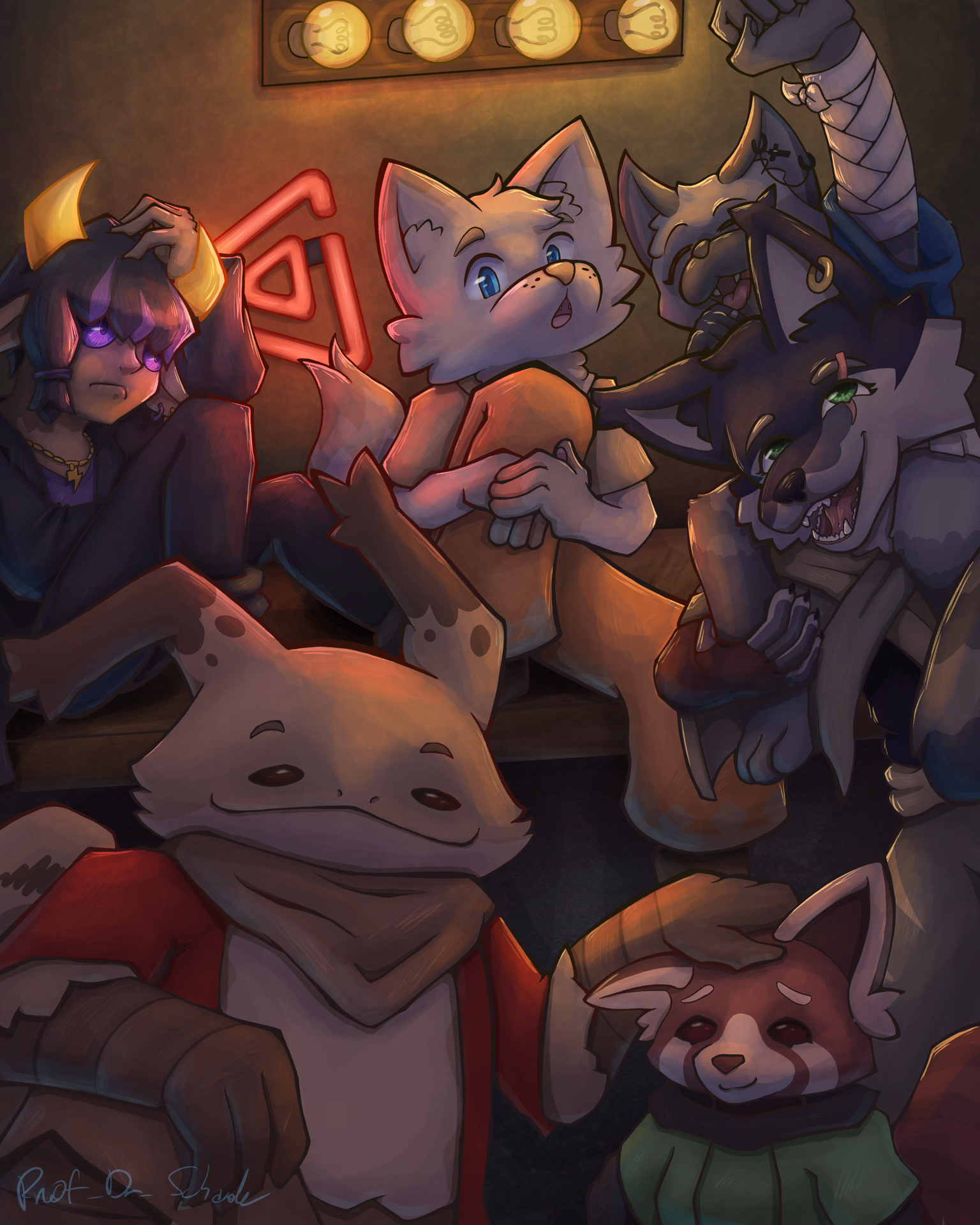 My friend group as their respecive character designs.