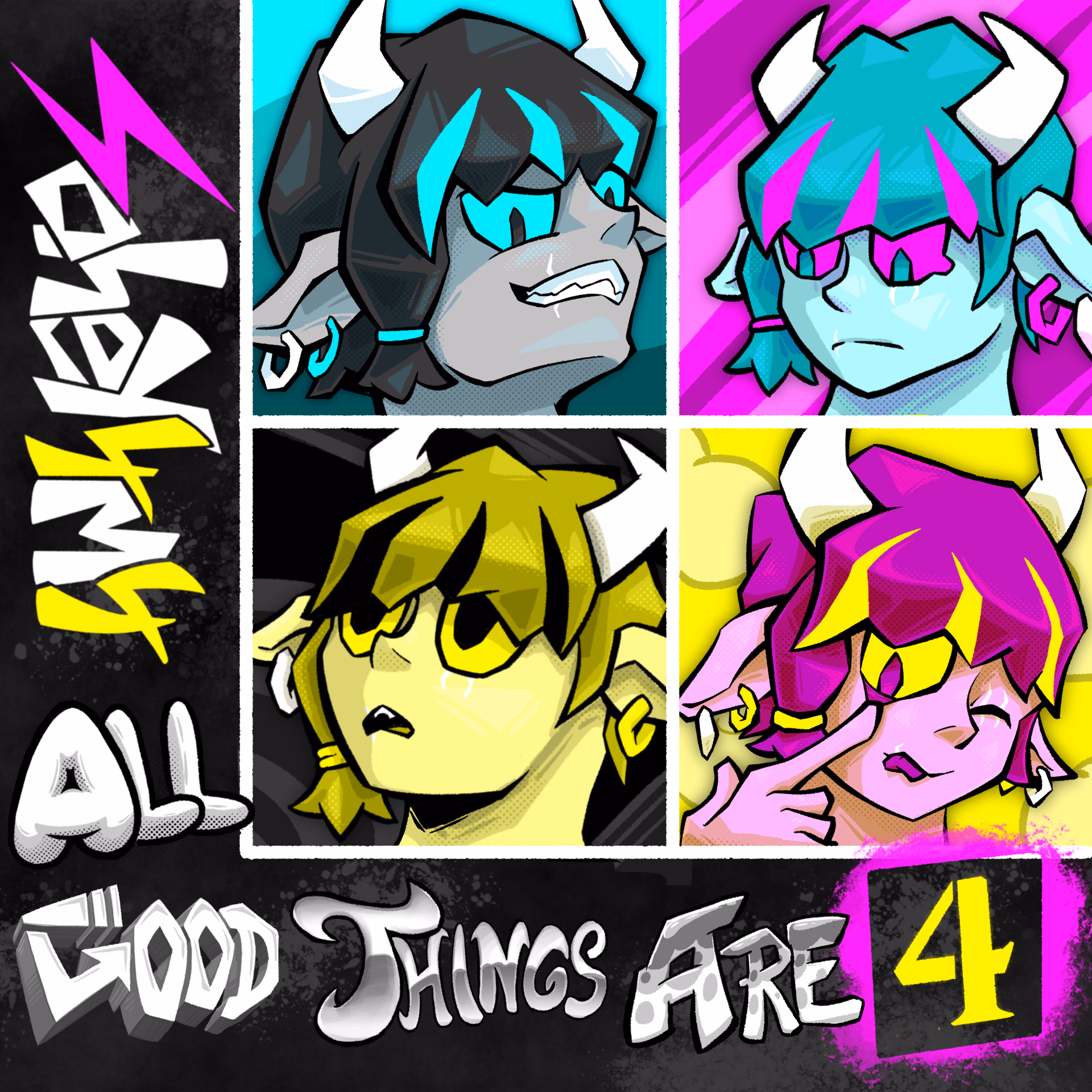 Commissioned Cover for the EP called All Good Things are 4, by Sohey4m4