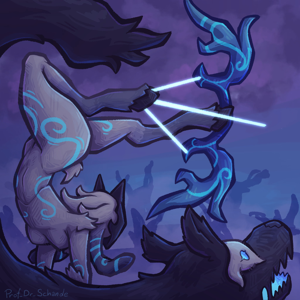 The Character duo Kindred, from the game League of Legends