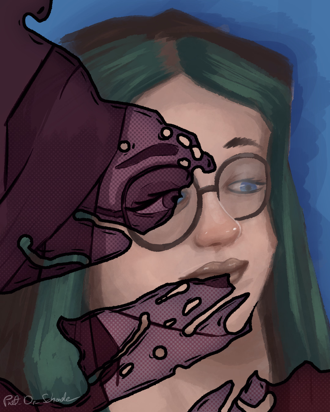 Stylized Portrait with a splash overlay of a friend