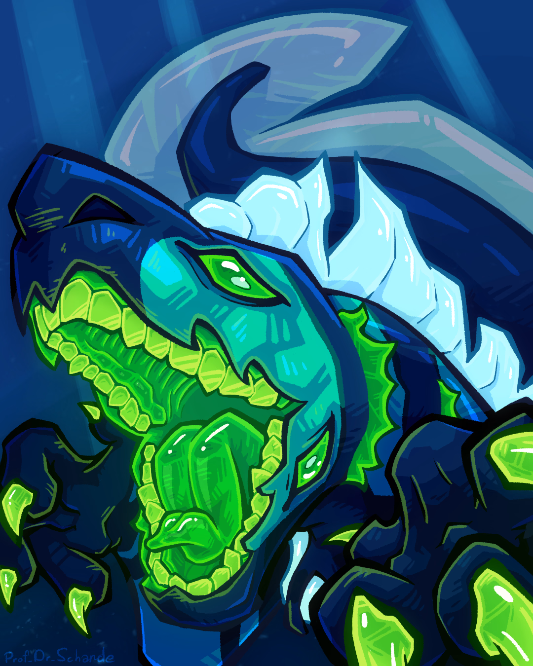 One of my Pieces of 2025's Artfight, featuring the character Tesla owned by artist iDoodle2Draw