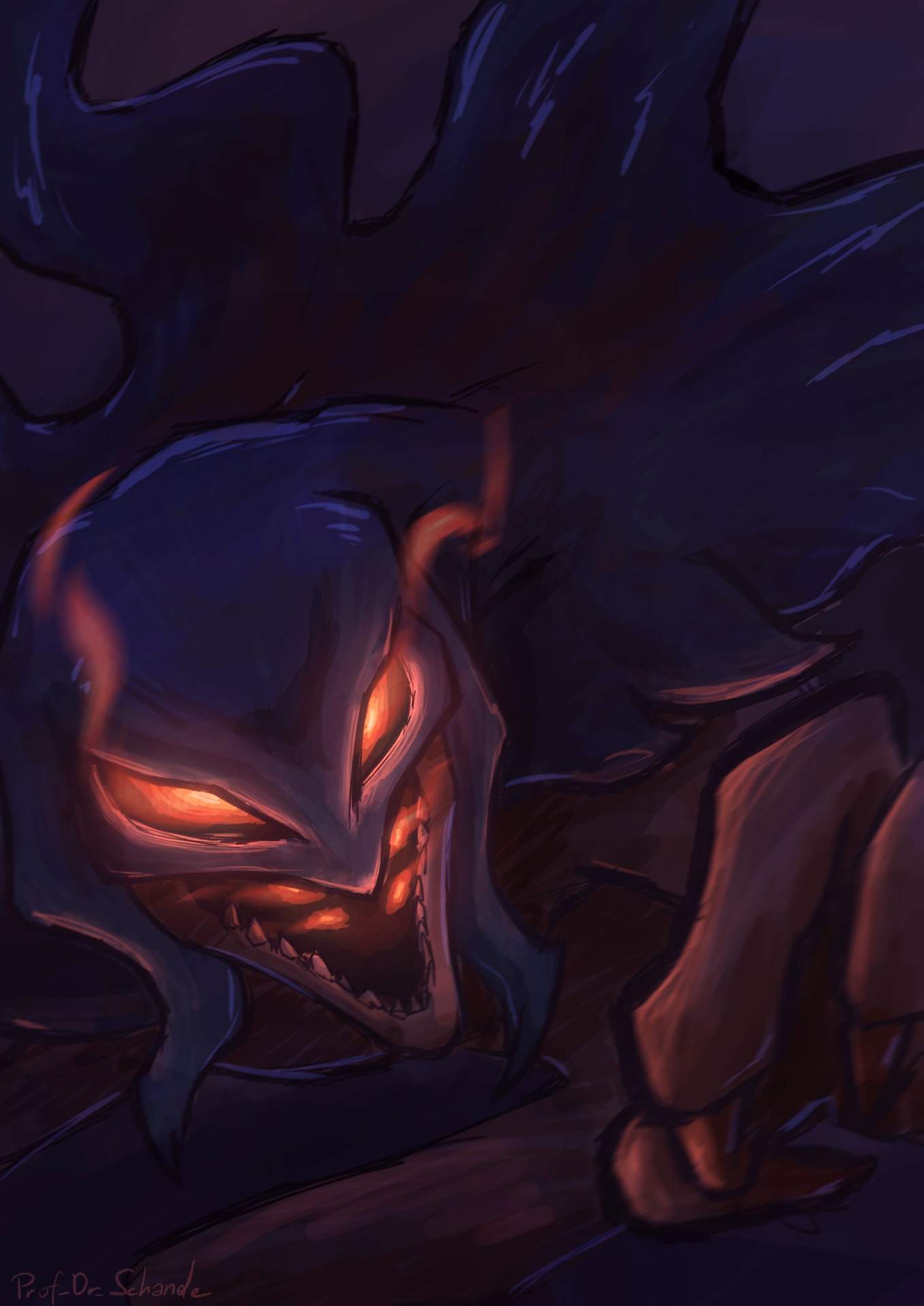 Character and Enemy from the game League of Legends, called Atakhan, the bringer of ruin.