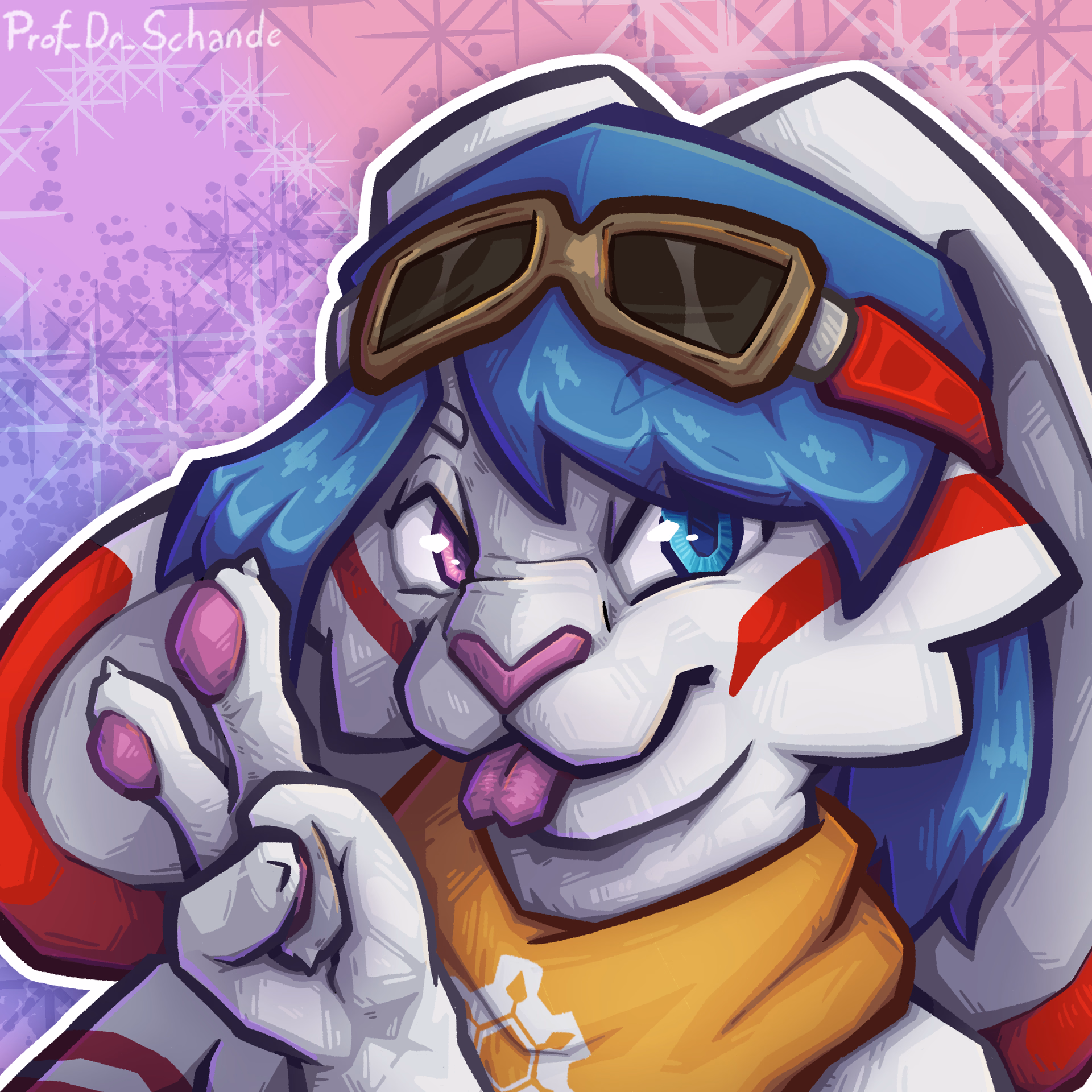 Commissioned Potrait Icon of my client's self insert bunny character