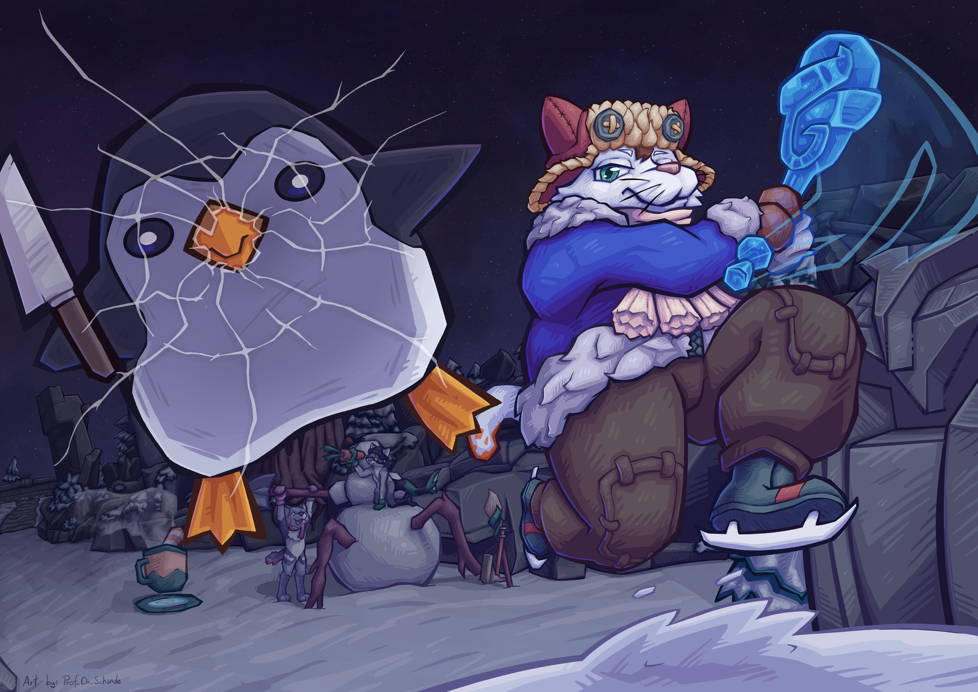 Commission of my clients' original characters in the setting of the game League of Legends