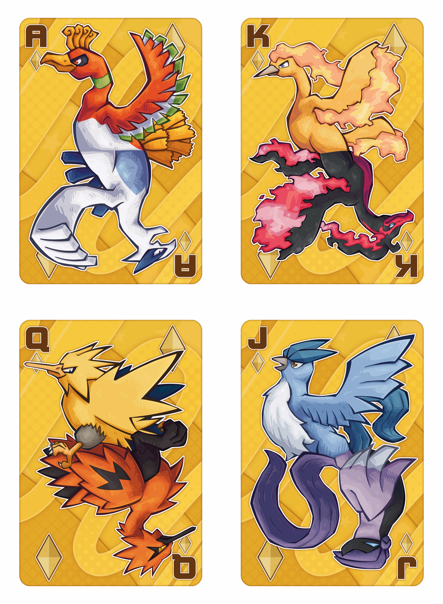 Custom Pokemon Themed Poker Deck, the Diamonds Suite